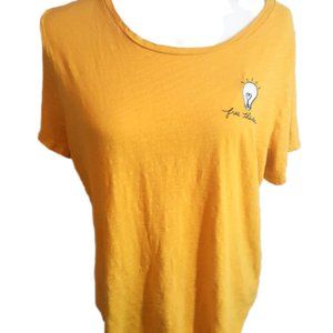 3/$20 Old Navy XL Free Thinker embroidered yellow